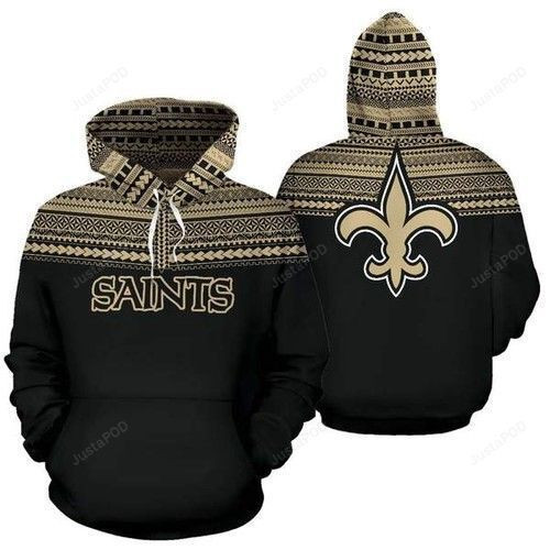 New Orleans Saints Ncaa Football Maori Tattoo Gold 3D All Over Print Hoodie & Zip Hoodie