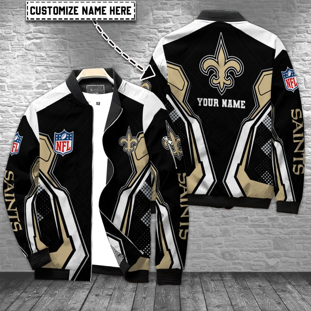New Orleans Saints Personalized Bomber Jacket | NFL Team Jacket for Men & Women | Football Fan Gift