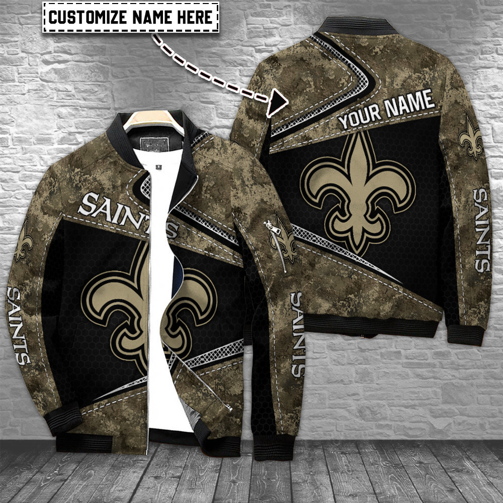 New Orleans Saints Personalized Bomber Jacket | NFL Team Jacket for Men & Women | Football Fan Gift
