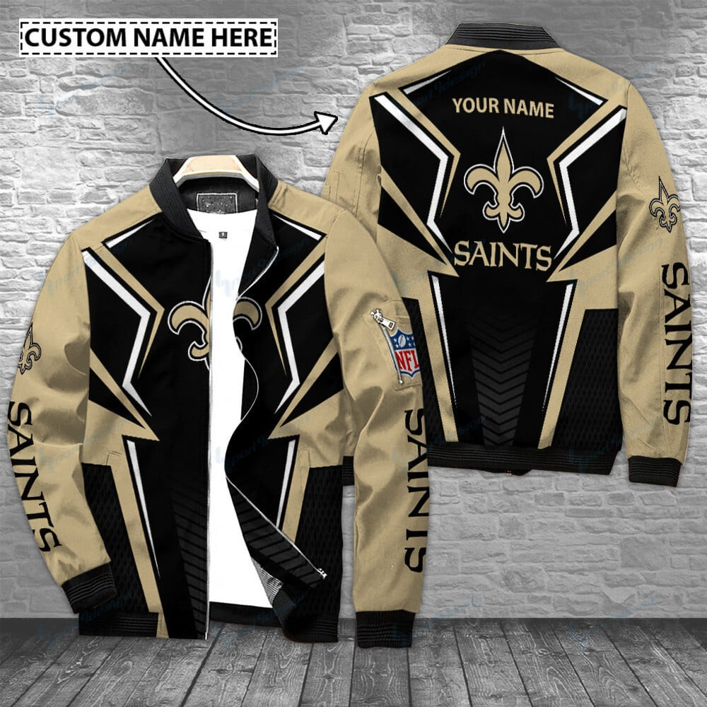New Orleans Saints Personalized Bomber Jacket | NFL Team Jacket for Men & Women | Football Fan Gift