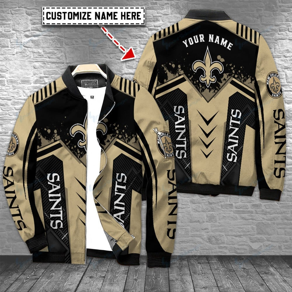 New Orleans Saints Personalized Bomber Jacket | NFL Team Jacket for Men & Women | Football Fan Gift