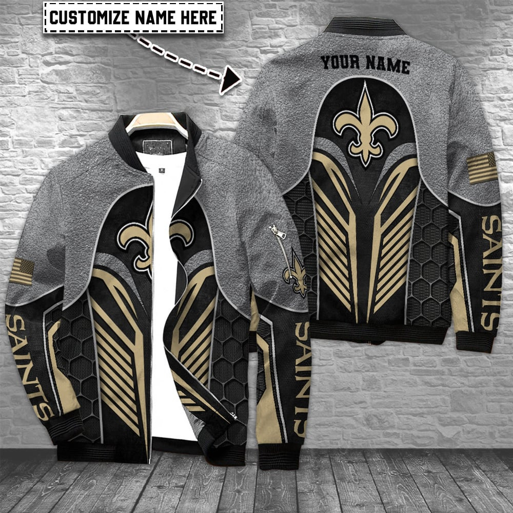 New Orleans Saints Personalized Bomber Jacket | NFL Team Jacket for Men & Women | Football Fan Gift