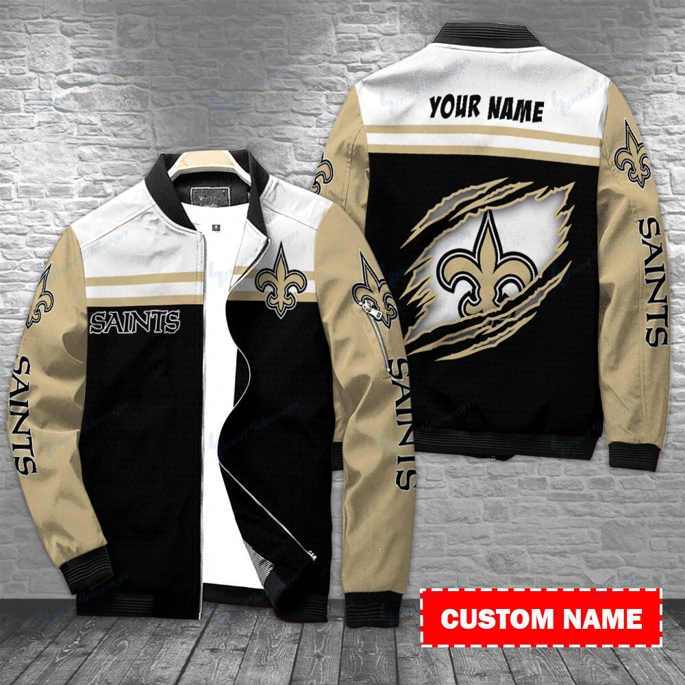 New Orleans Saints Personalized Bomber Jacket | NFL Team Jacket for Men & Women | Football Fan Gift