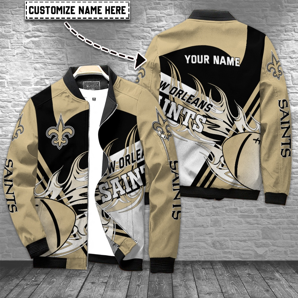 New Orleans Saints Personalized Bomber Jacket | NFL Team Jacket for Men & Women | Football Fan Gift