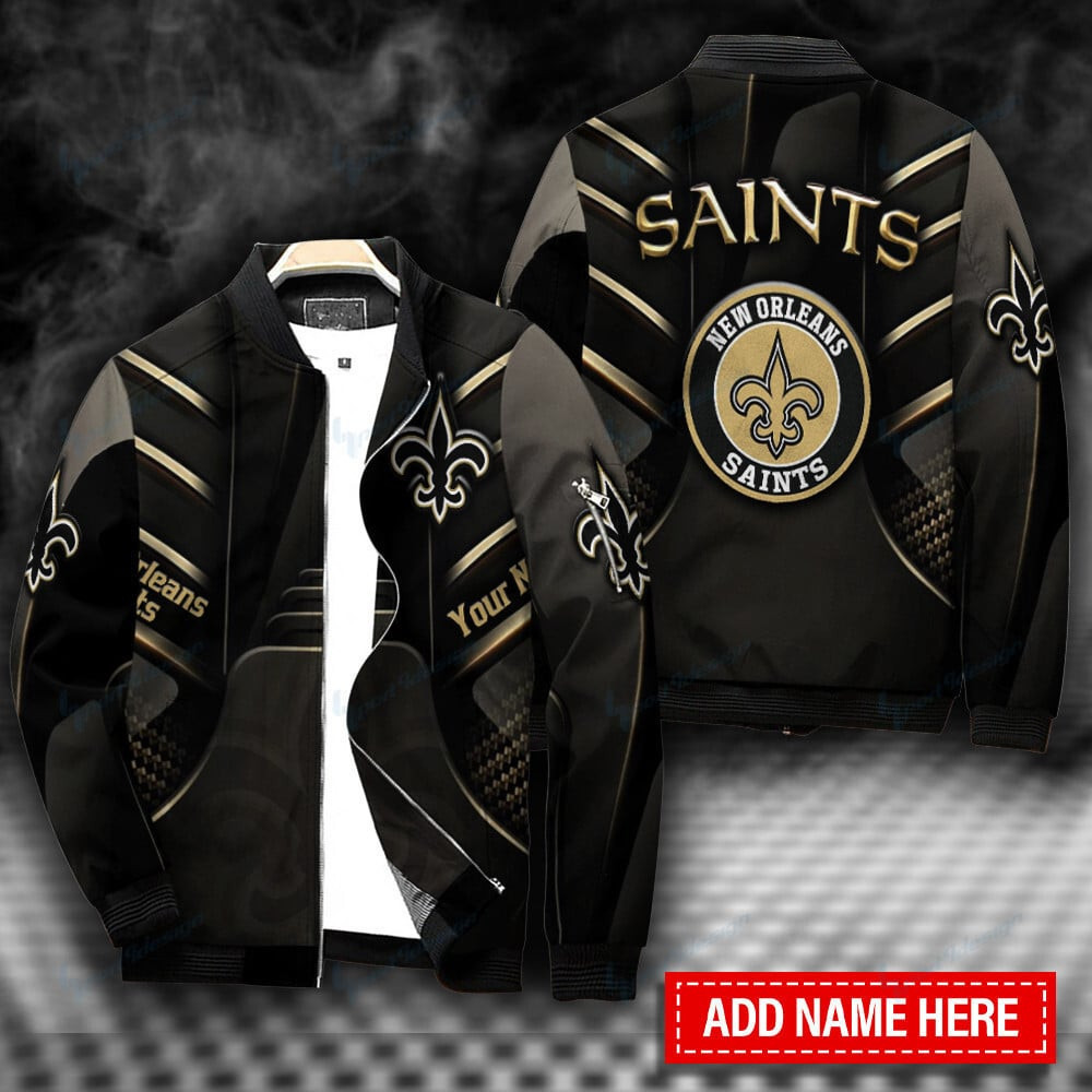 New Orleans Saints Personalized Bomber Jacket | NFL Team Jacket for Men & Women | Football Fan Gift
