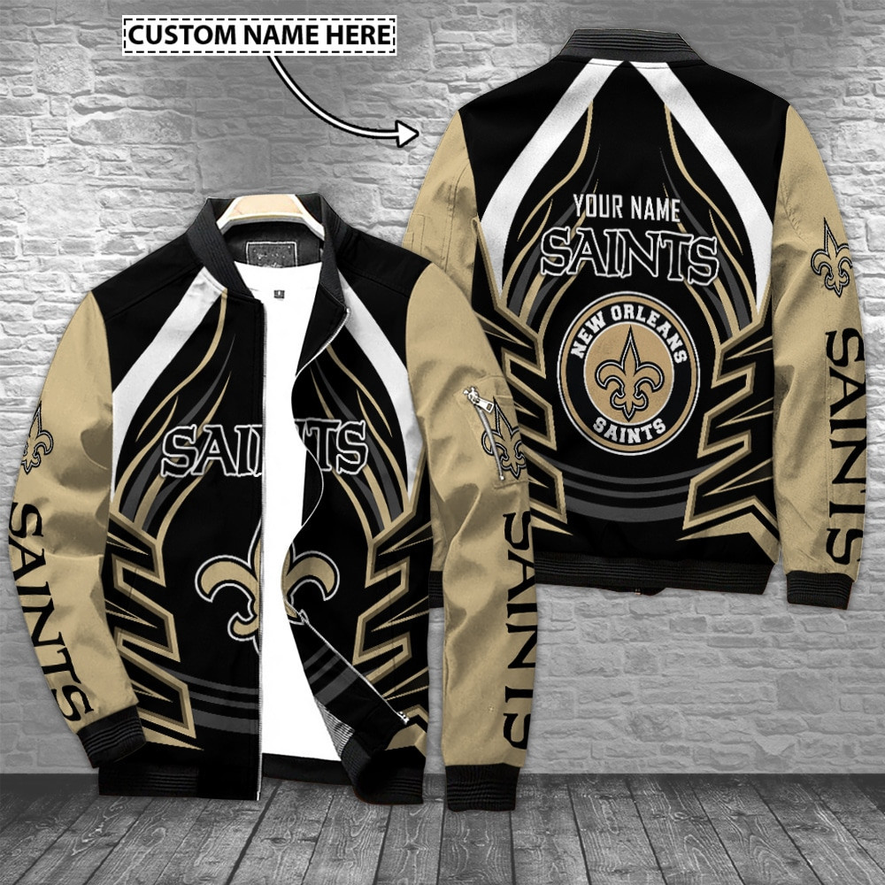 New Orleans Saints Personalized Bomber Jacket | NFL Team Jacket for Men & Women | Football Fan Gift