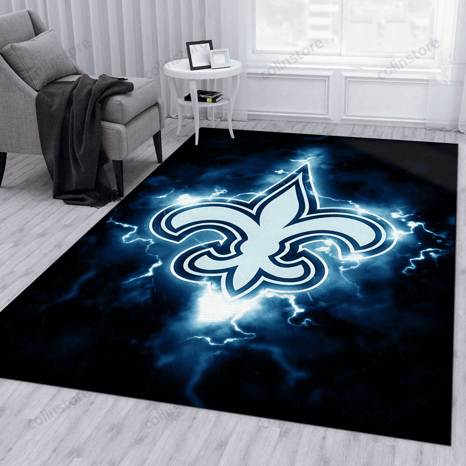 New Orleans Saints Rectangle Area Rug – Full Print Carpet For Living Room & Bedroom Home Decor