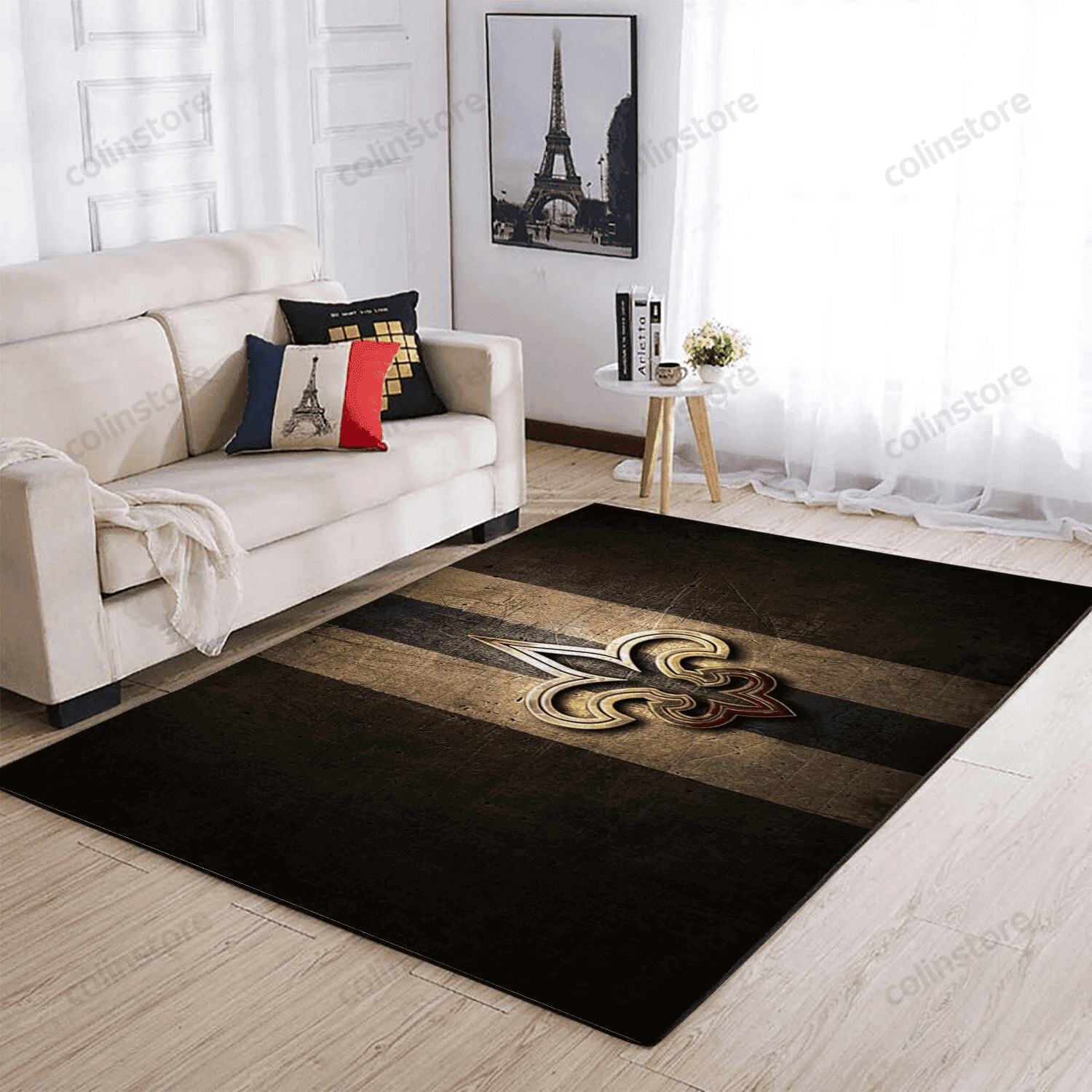 New Orleans Saints Rectangle Area Rug – Full Print Carpet For Living Room & Bedroom Home Decor