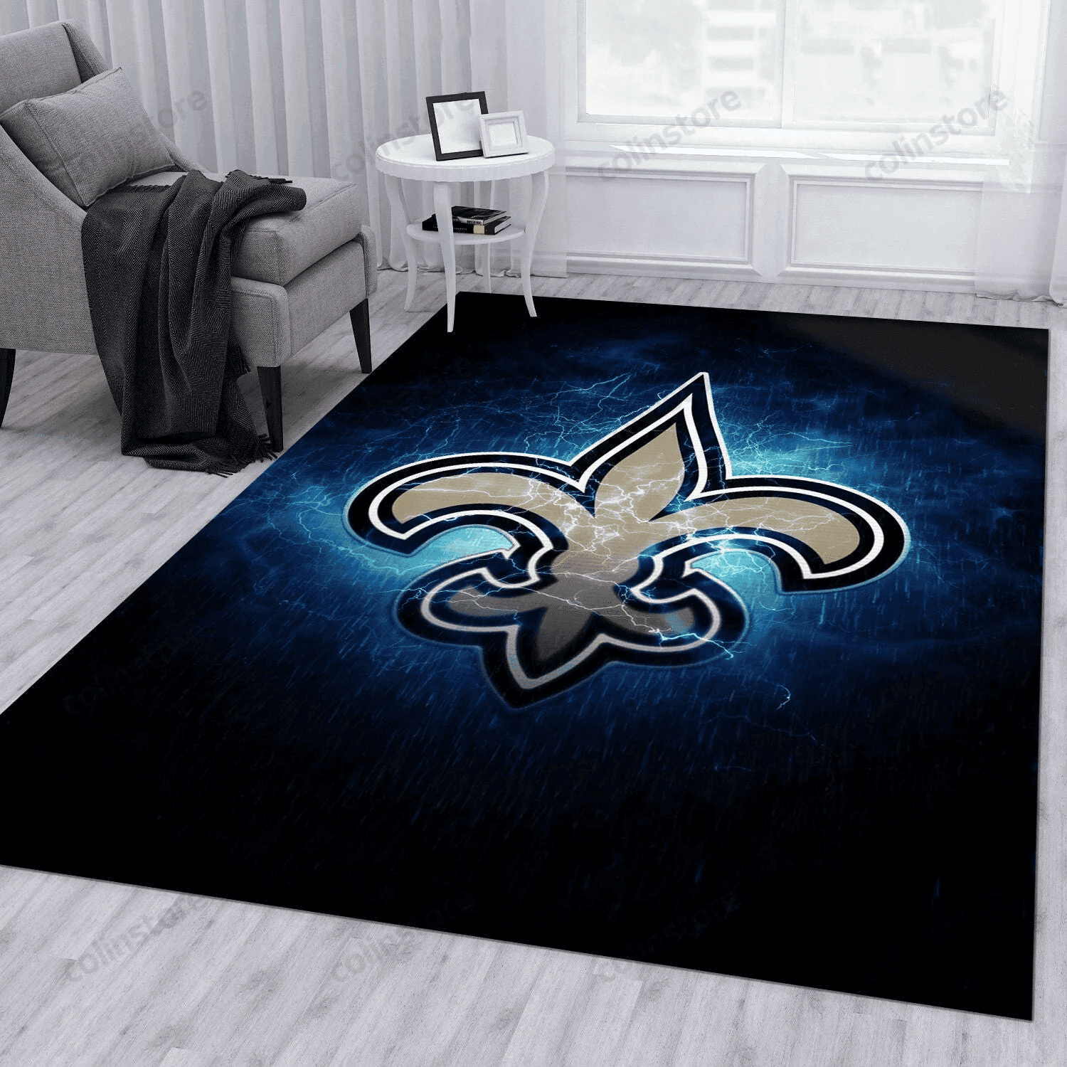 New Orleans Saints Rectangle Area Rug – Full Print Carpet For Living Room & Bedroom Home Decor