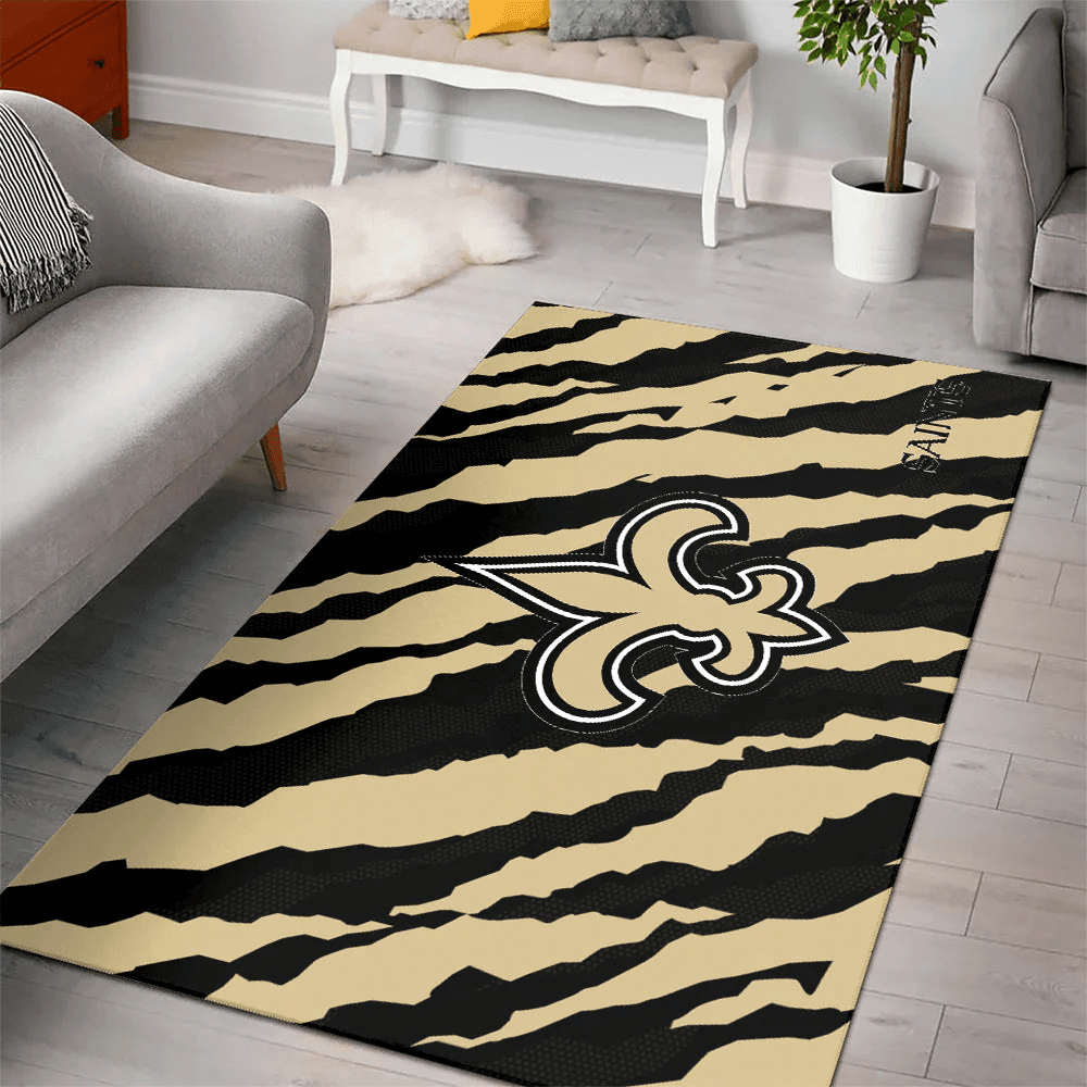 New Orleans Saints Rectangle Area Rug – Full Print Carpet For Living Room & Bedroom Home Decor