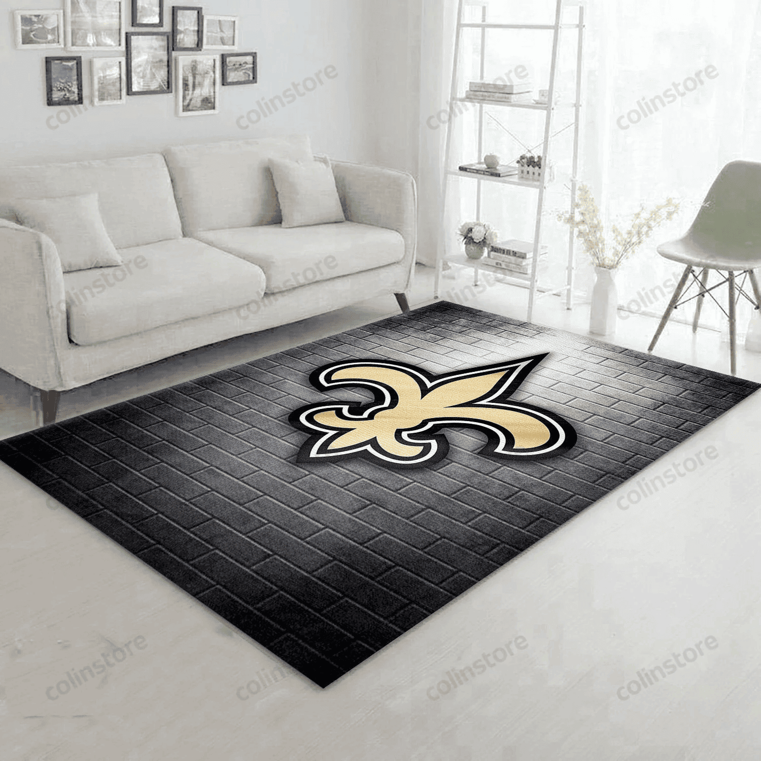 New Orleans Saints Rectangle Area Rug – Full Print Carpet For Living Room & Bedroom Home Decor