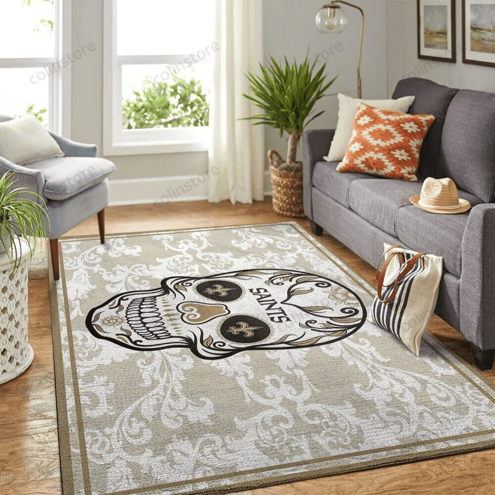 New Orleans Saints Rectangle Area Rug – Full Print Carpet For Living Room & Bedroom Home Decor