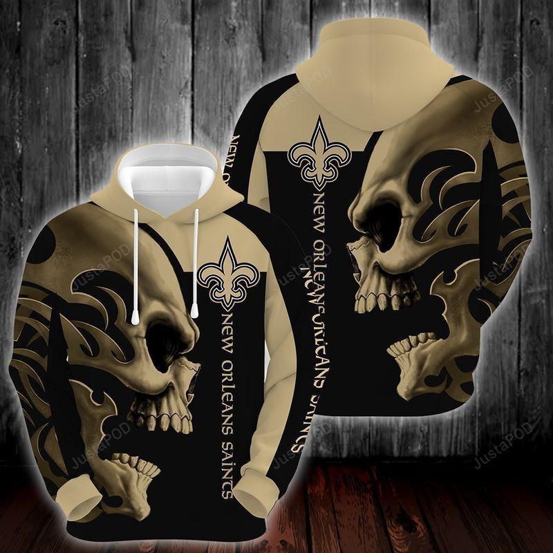 New Orleans Saints Skull 3D All Over Print Hoodie & Zip Hoodie