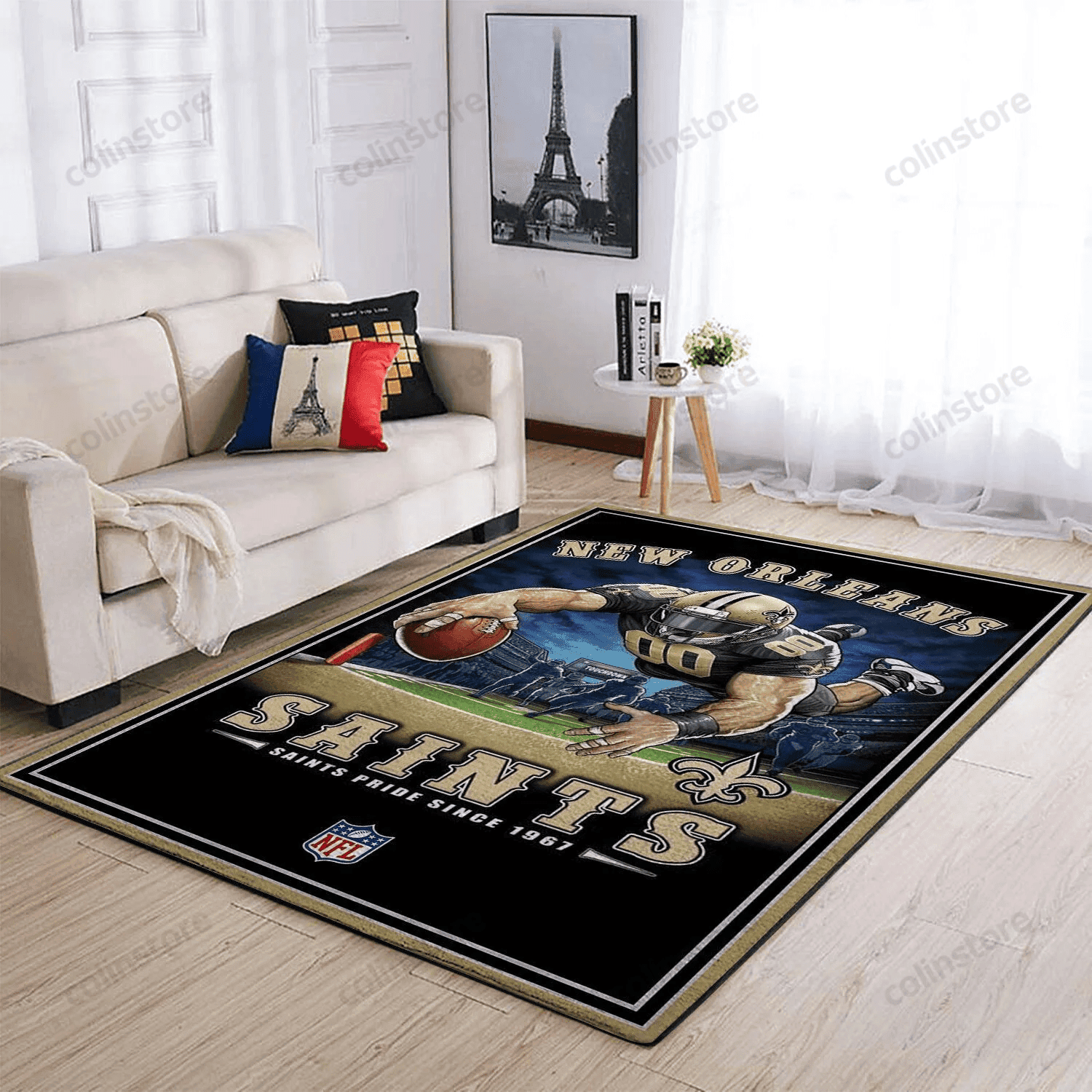 New Orleans Saints Team Pride Nice Gift Rectangle Area Rug – Full Print Carpet For Living Room & Bedroom Home Decor