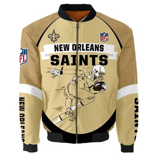 New Orleans Saints Thick Bomber Jacket | NFL Team Jacket for Men & Women | Football Fan Gift