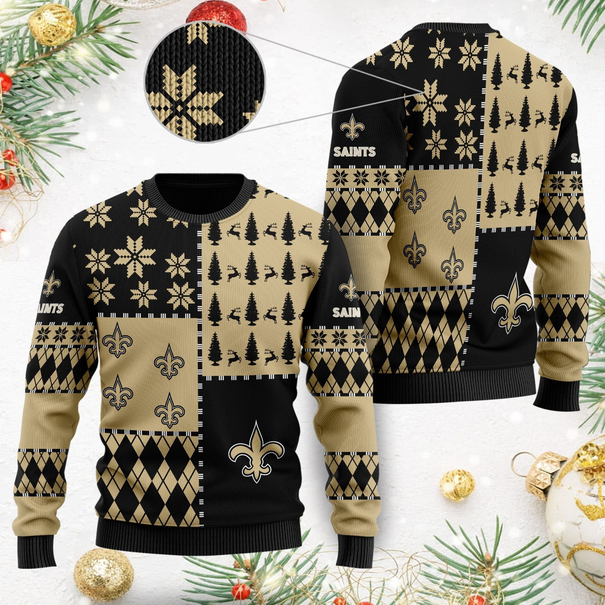 New Orleans Saints Ugly Christmas Sweater, Perfect Holiday Gift