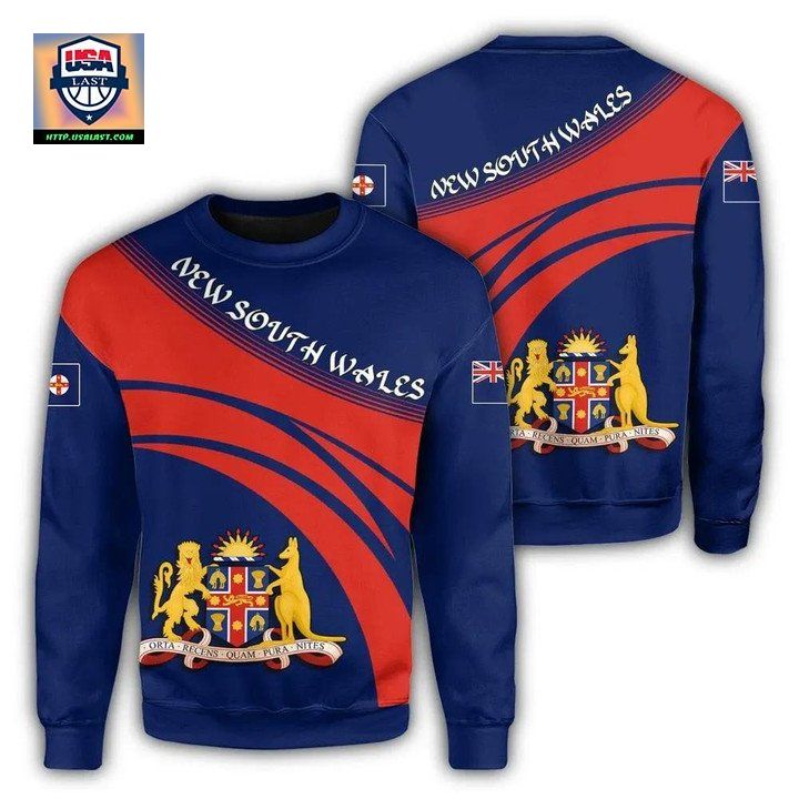 New South Wales Coat Of Arms Sweater Cricket Style J5W