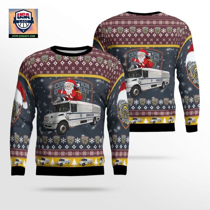 New York City Department Of Correction Christmas Sweater 3D