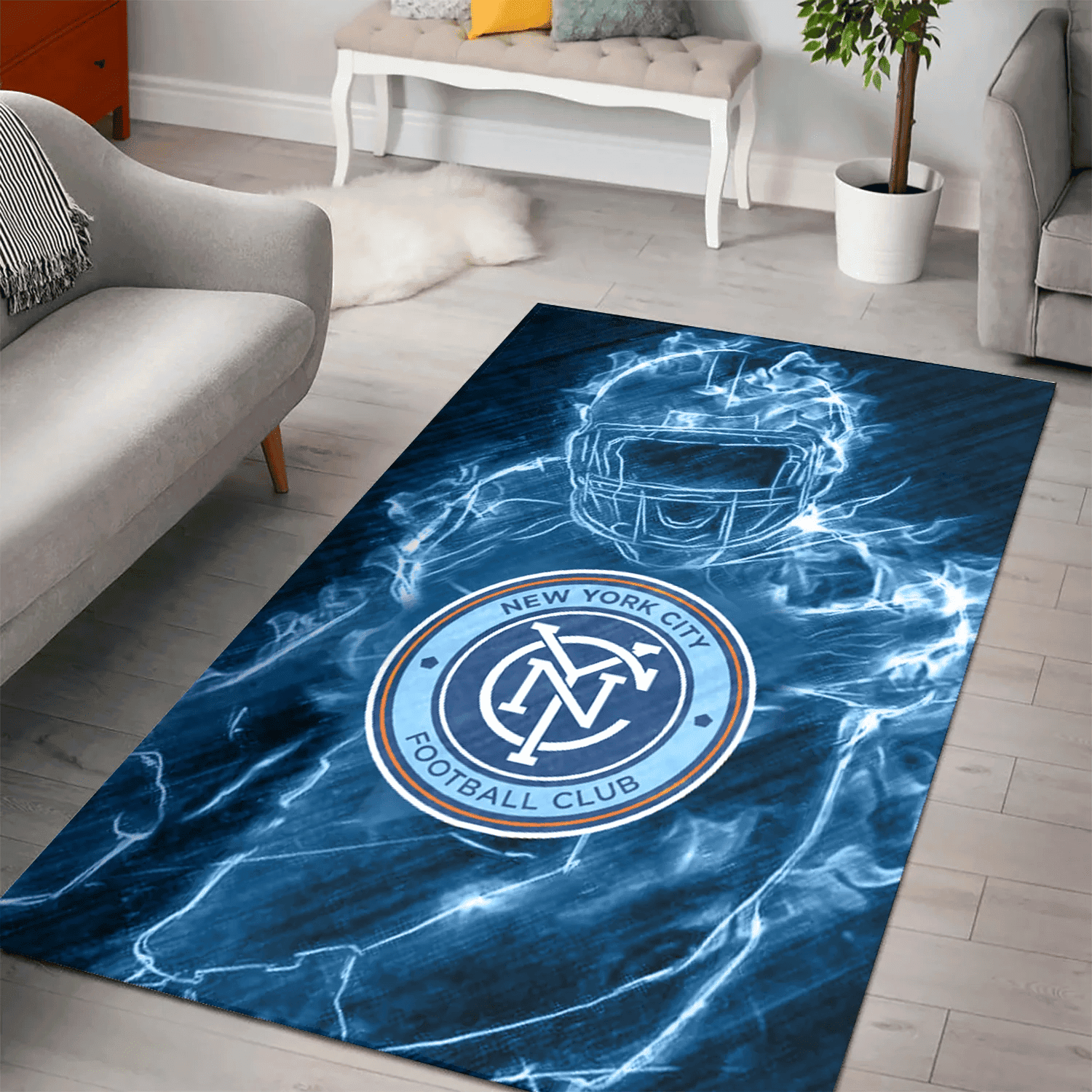 New York City FC Legend 3D Full Print Rectangle Area Rug – Full Print Carpet For Living Room & Bedroom Home Decor