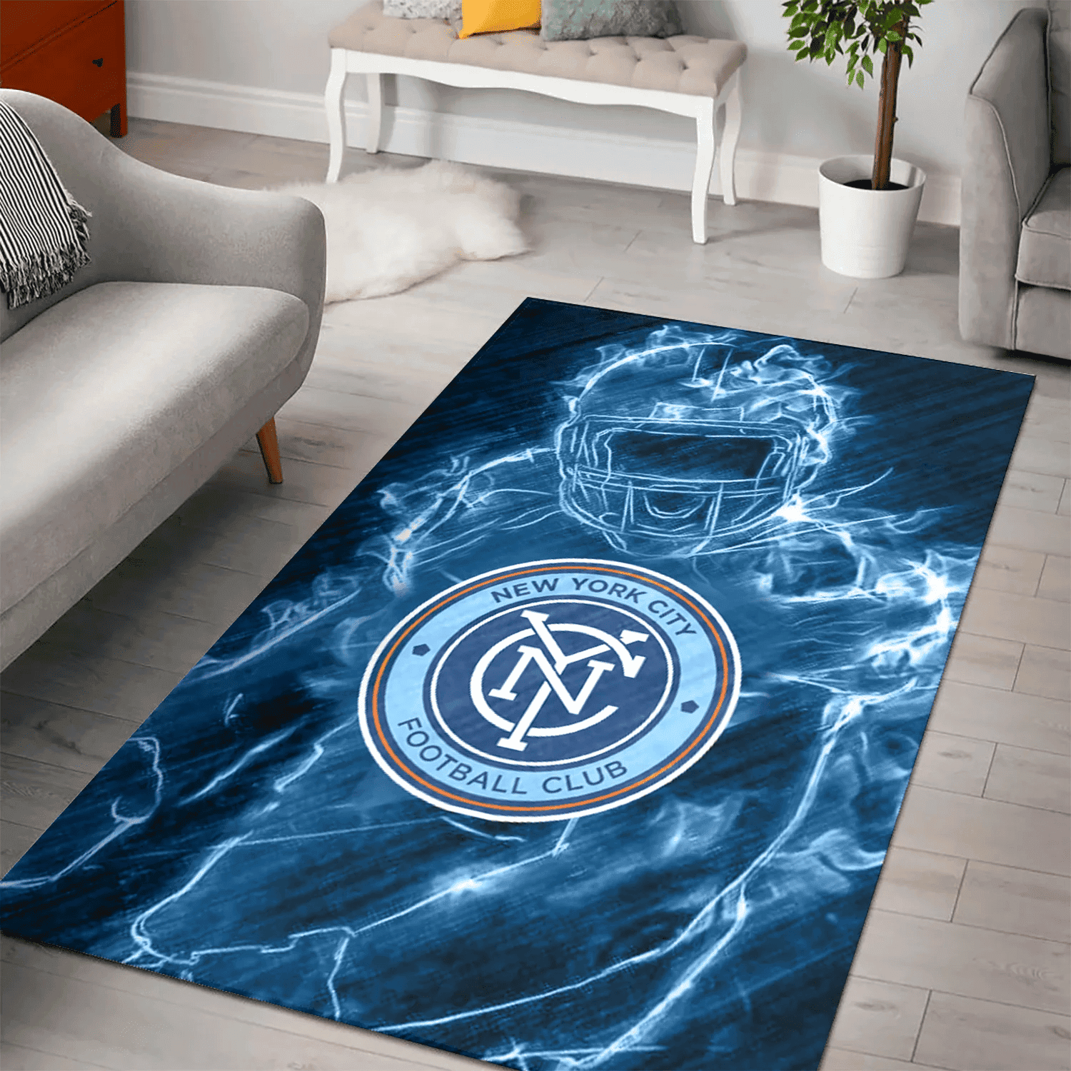 New York City FC Legend 3D Full Print Rectangle Area Rug – Full Print Carpet For Living Room & Bedroom Home Decor