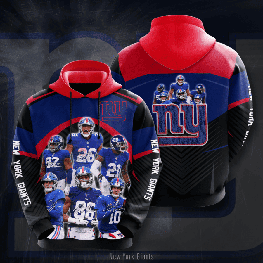 New York Giants 3D All Over Print Hoodie & Zip Hoodie
