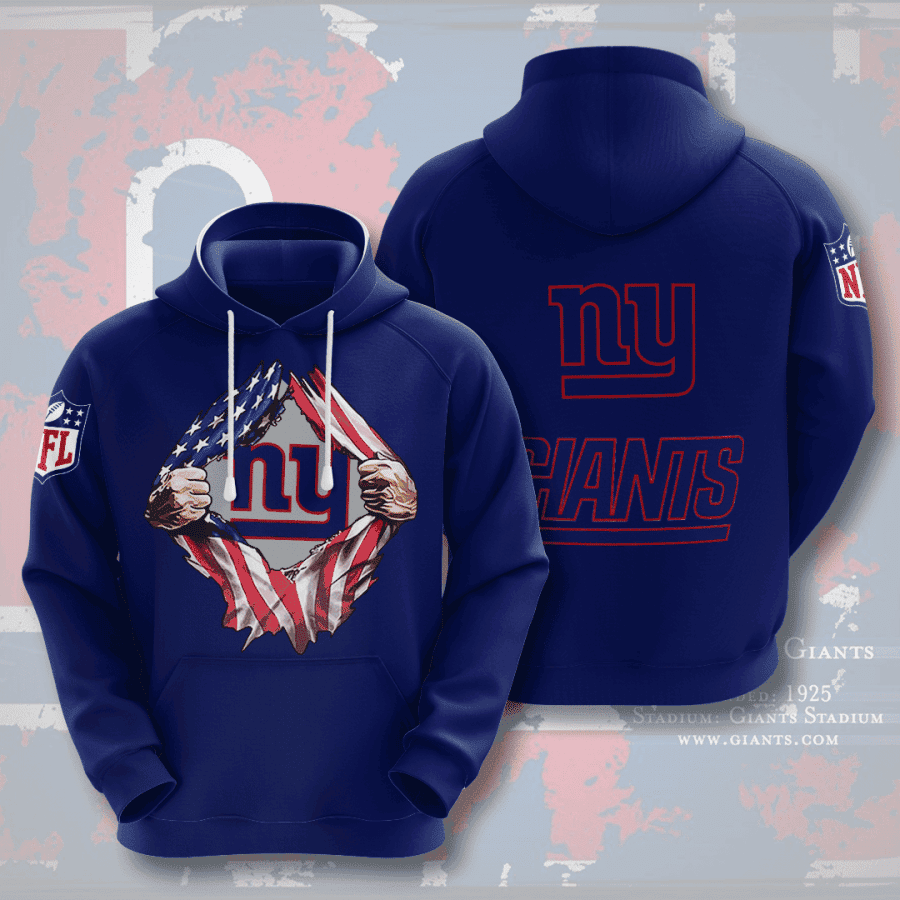 New York Giants 3D All Over Print Hoodie & Zip Hoodie