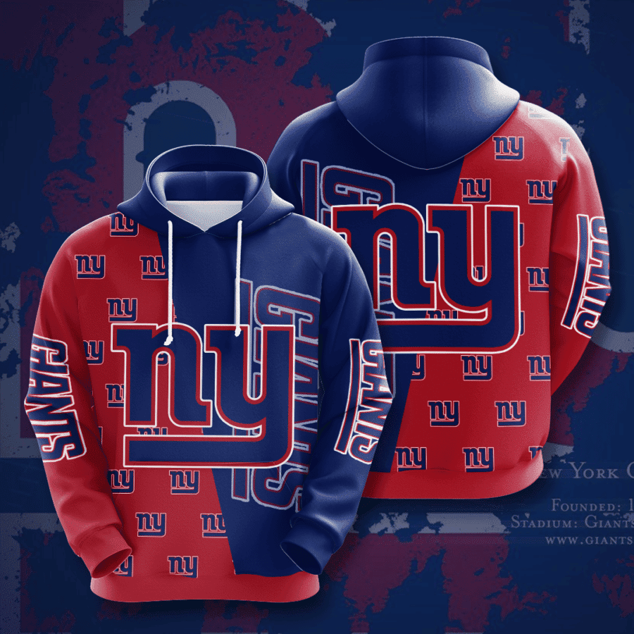 New York Giants 3D All Over Print Hoodie & Zip Hoodie