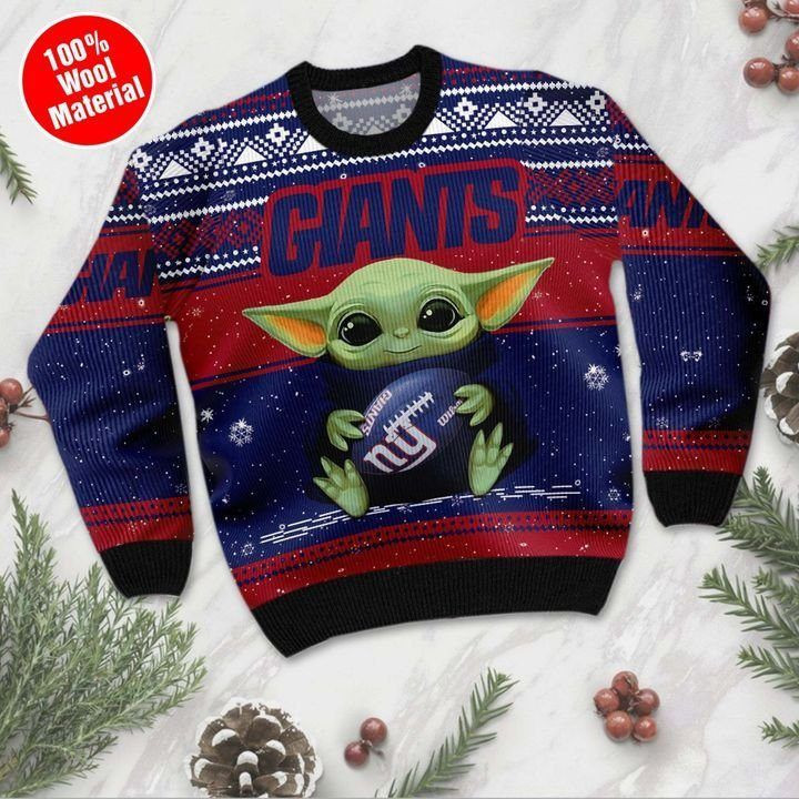 New York Giants Baby Yoda Ugly Christmas Sweater,