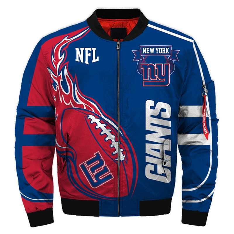 New York Giants Blue Red Bomber Jacket | NFL Team Jacket for Men & Women | Football Fan Gift