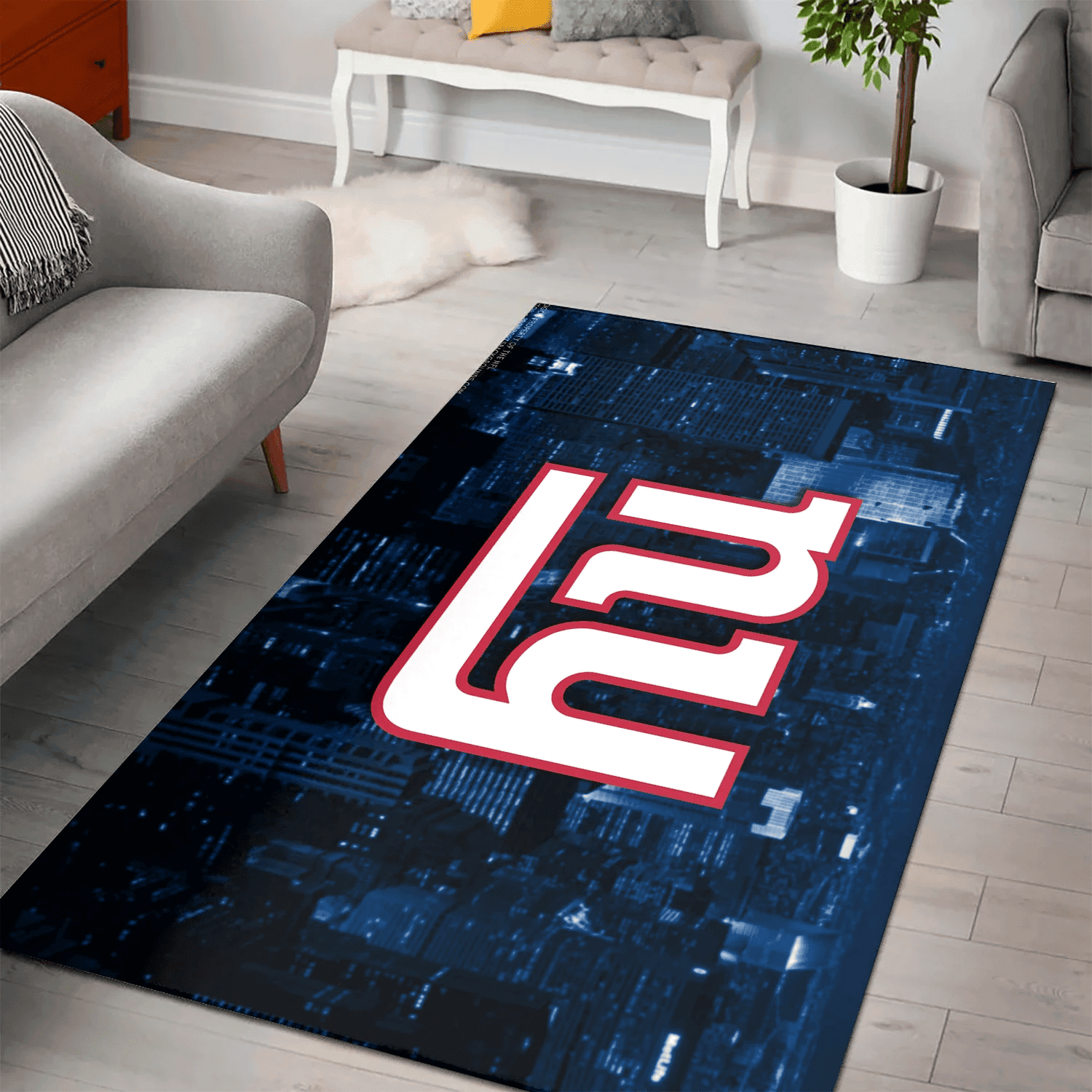 New York Giants City 3D Full Print Rectangle Area Rug – Full Print Carpet For Living Room & Bedroom Home Decor