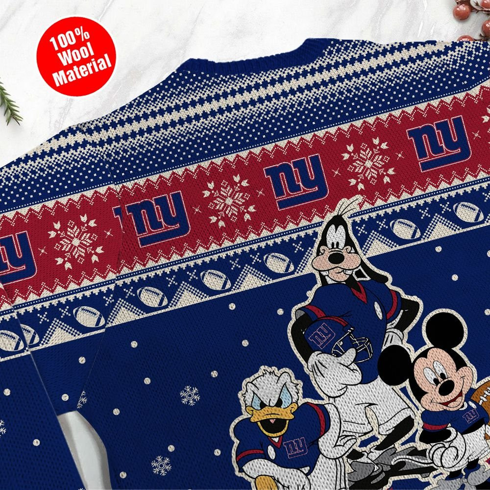New York Giants Disney Donald Duck Mickey Mouse Goofy Personalized Ugly Christmas Sweater, Perfect Holiday Gift - Image 5
