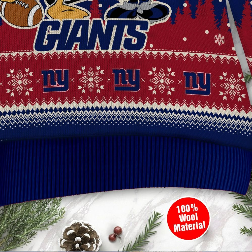 New York Giants Disney Donald Duck Mickey Mouse Goofy Personalized Ugly Christmas Sweater, Perfect Holiday Gift - Image 4