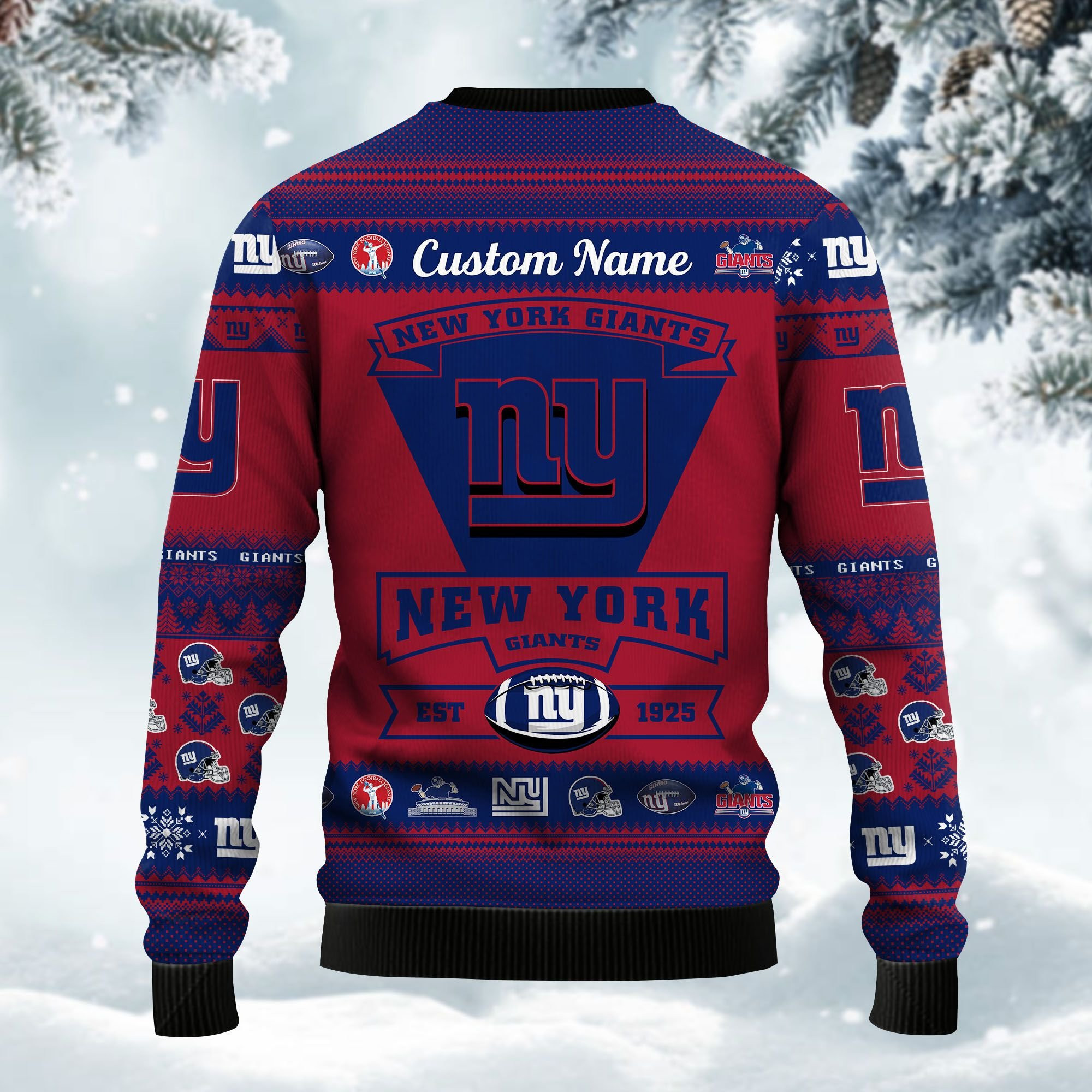 New York Giants Football Team Logo Custom Name Personalized Ugly Christmas Sweater, Perfect Holiday Gift - Image 4