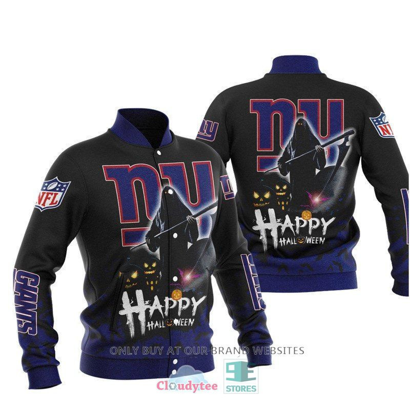 New York Giants Happy Halloween Varsity Baseball Jacket for Men & Women | NFL Team Fan Gift