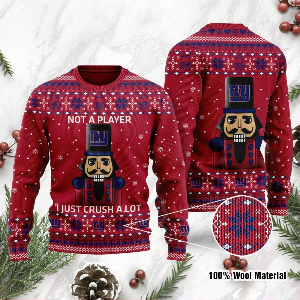 New York Giants I Am Not A Player I Just Crush Alot Ugly Christmas Sweater, Perfect Holiday Gift