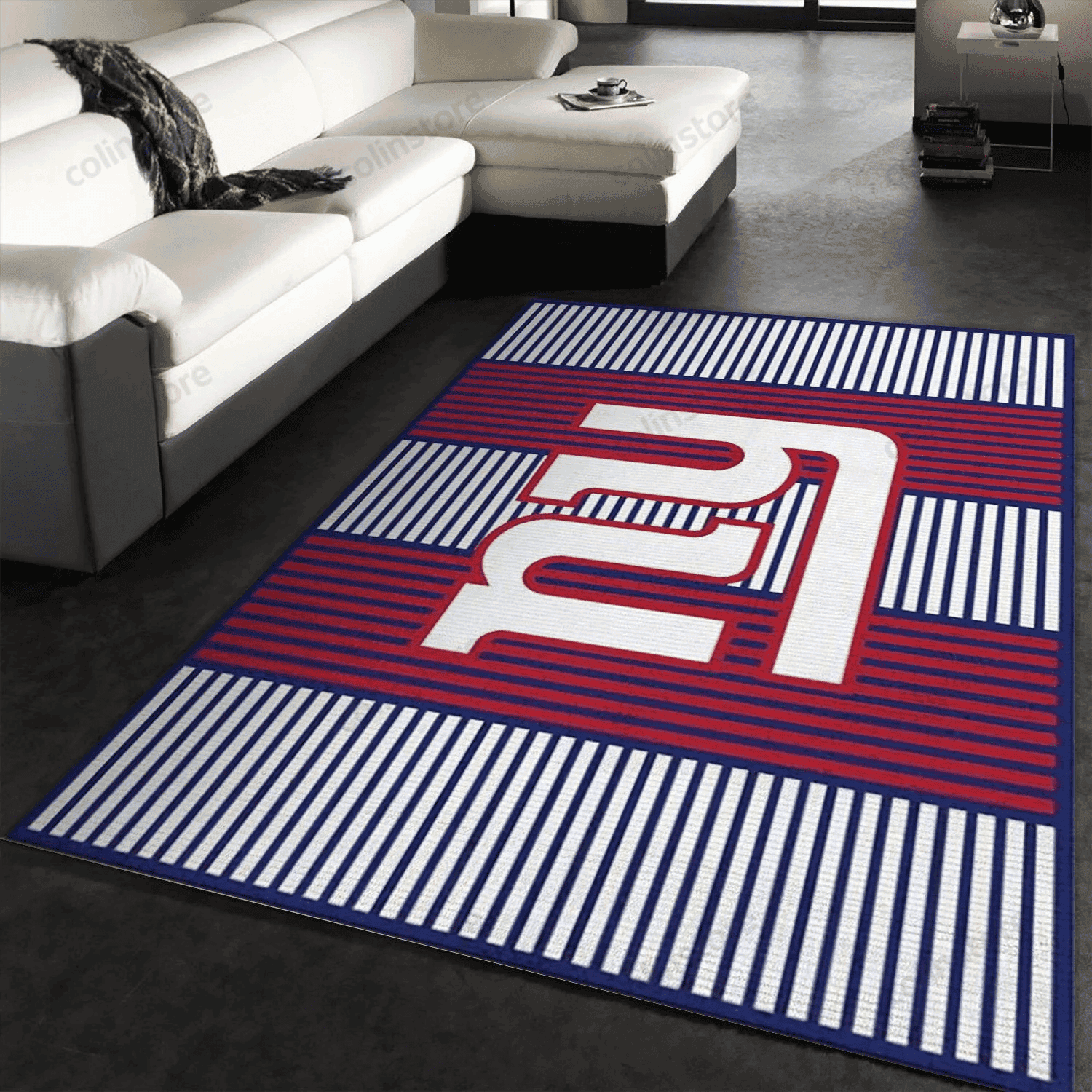 New York Giants Imperial Champion Rug Team Logos Rectangle Area Rug – Full Print Carpet For Living Room & Bedroom Home Decor