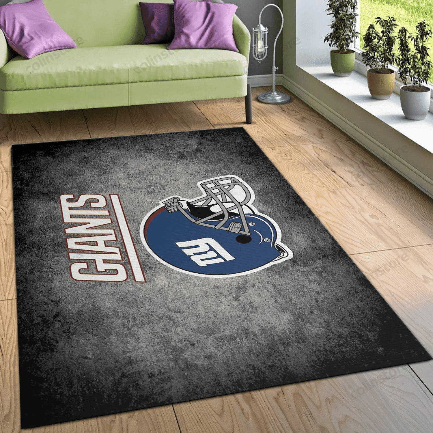 New York Giants Imperial Distressed Rug Rectangle Area Rug – Full Print Carpet For Living Room & Bedroom Home Decor