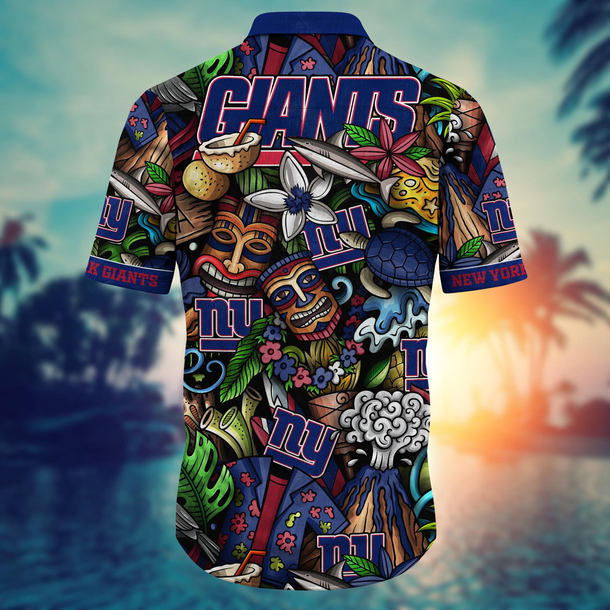 New York Giants Island Vibes Aloha Hawaiian Shirt for Men & Women - Image 3