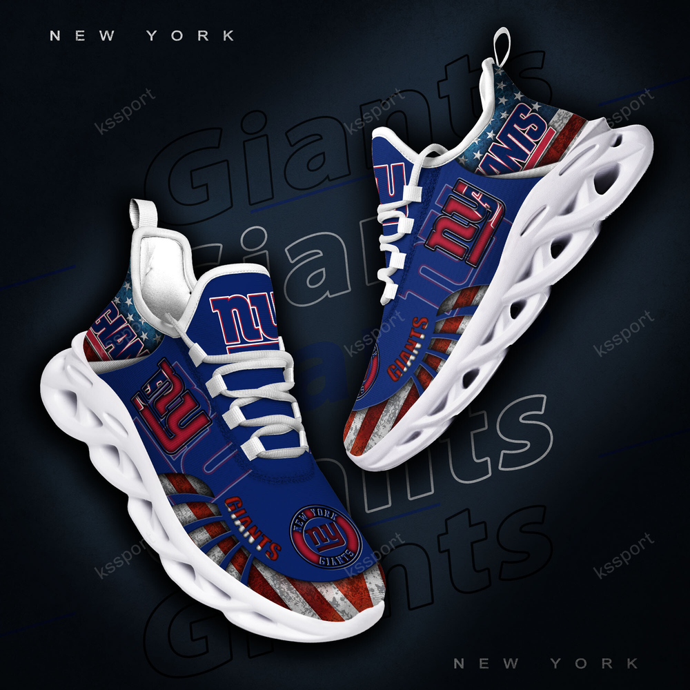New York Giants Max Soul Shoes Sneakers for Men And Women – NFL Football Fan Shoes, Team Sneakers