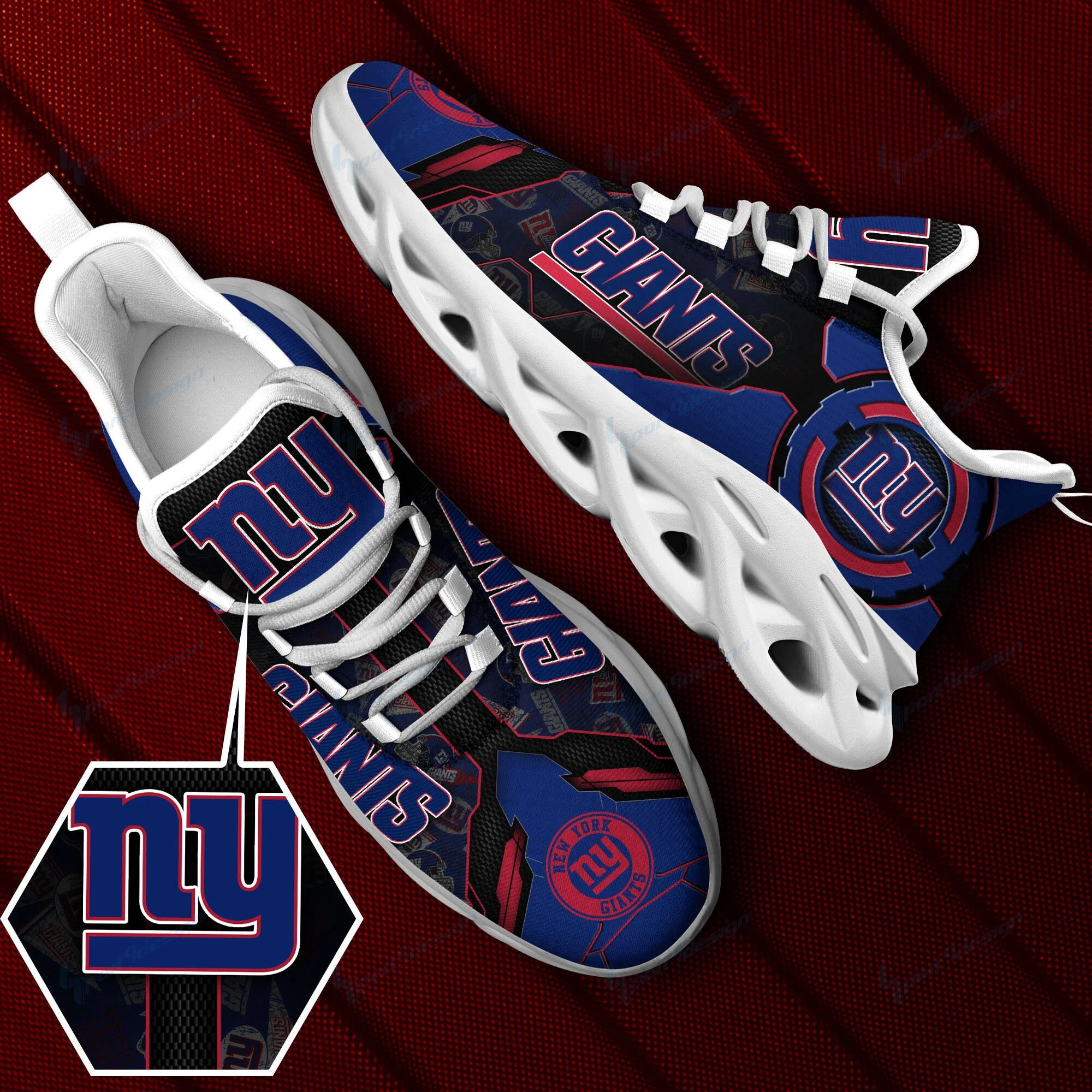 New York Giants NFL Max Soul Shoes Sneakers for Men And Women – NFL Football Fan Shoes, Team Sneakers