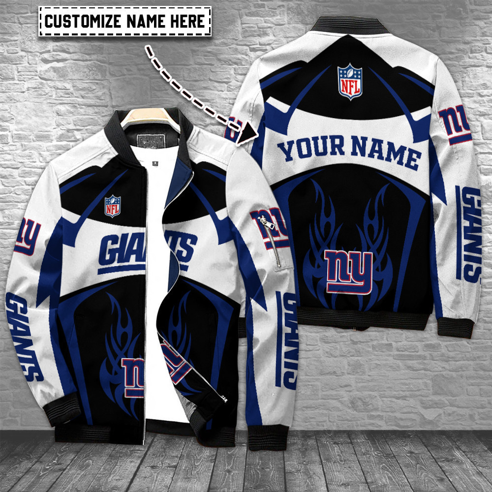 New York Giants Personalized Bomber Jacket | NFL Team Jacket for Men & Women | Football Fan Gift