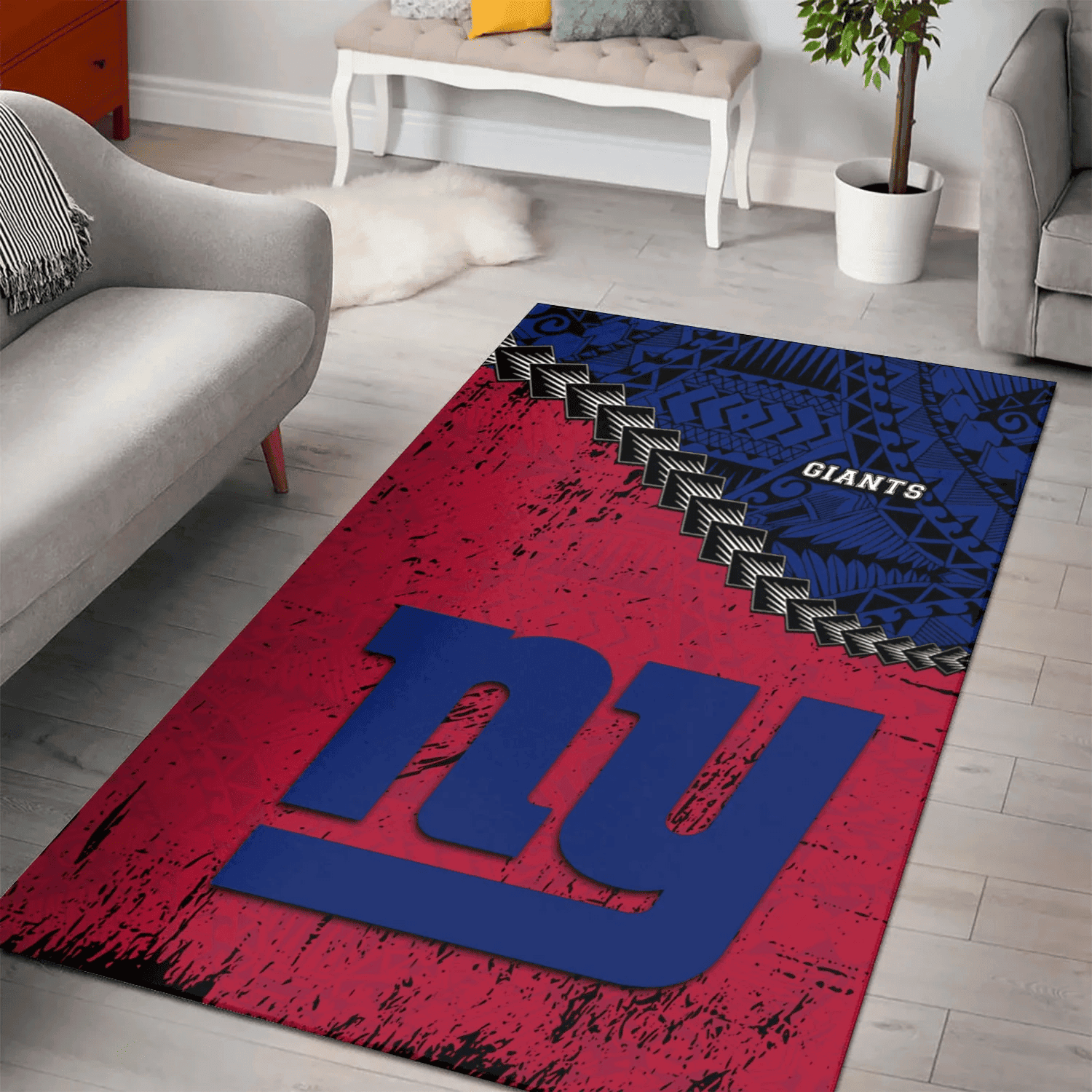New York Giants Rectangle Area Rug – Full Print Carpet For Living Room & Bedroom Home Decor