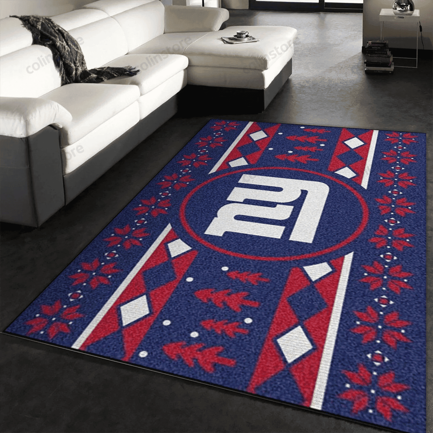 New York Giants Rectangle Area Rug – Full Print Carpet For Living Room & Bedroom Home Decor