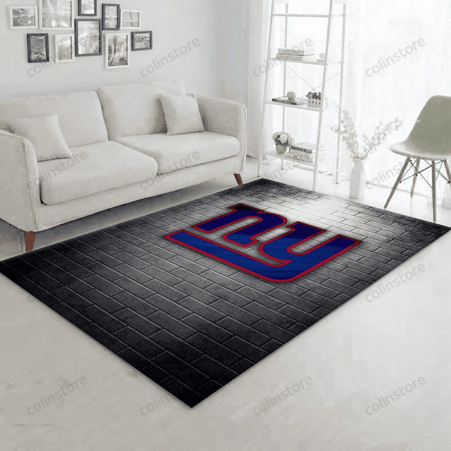 New York Giants Rectangle Area Rug – Full Print Carpet For Living Room & Bedroom Home Decor