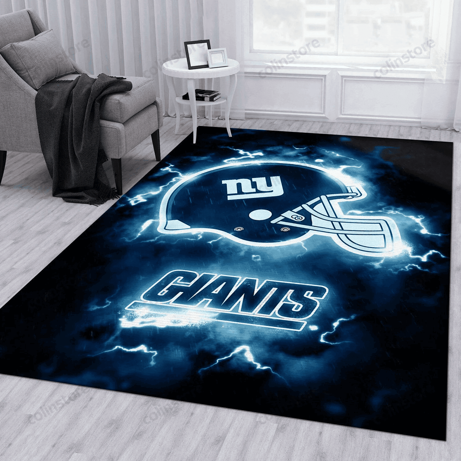 New York Giants Rectangle Area Rug – Full Print Carpet For Living Room & Bedroom Home Decor