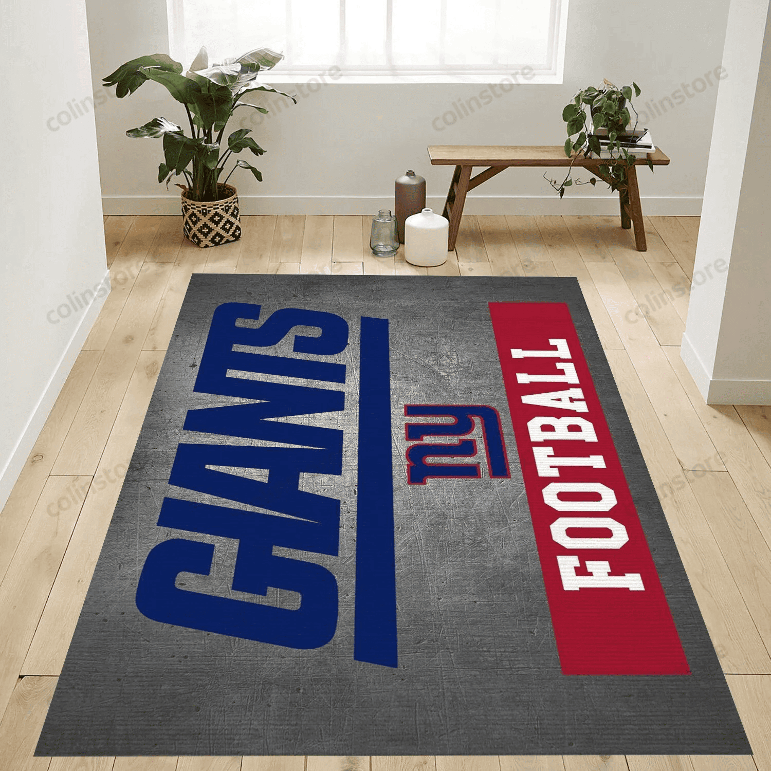 New York Giants Rectangle Area Rug – Full Print Carpet For Living Room & Bedroom Home Decor
