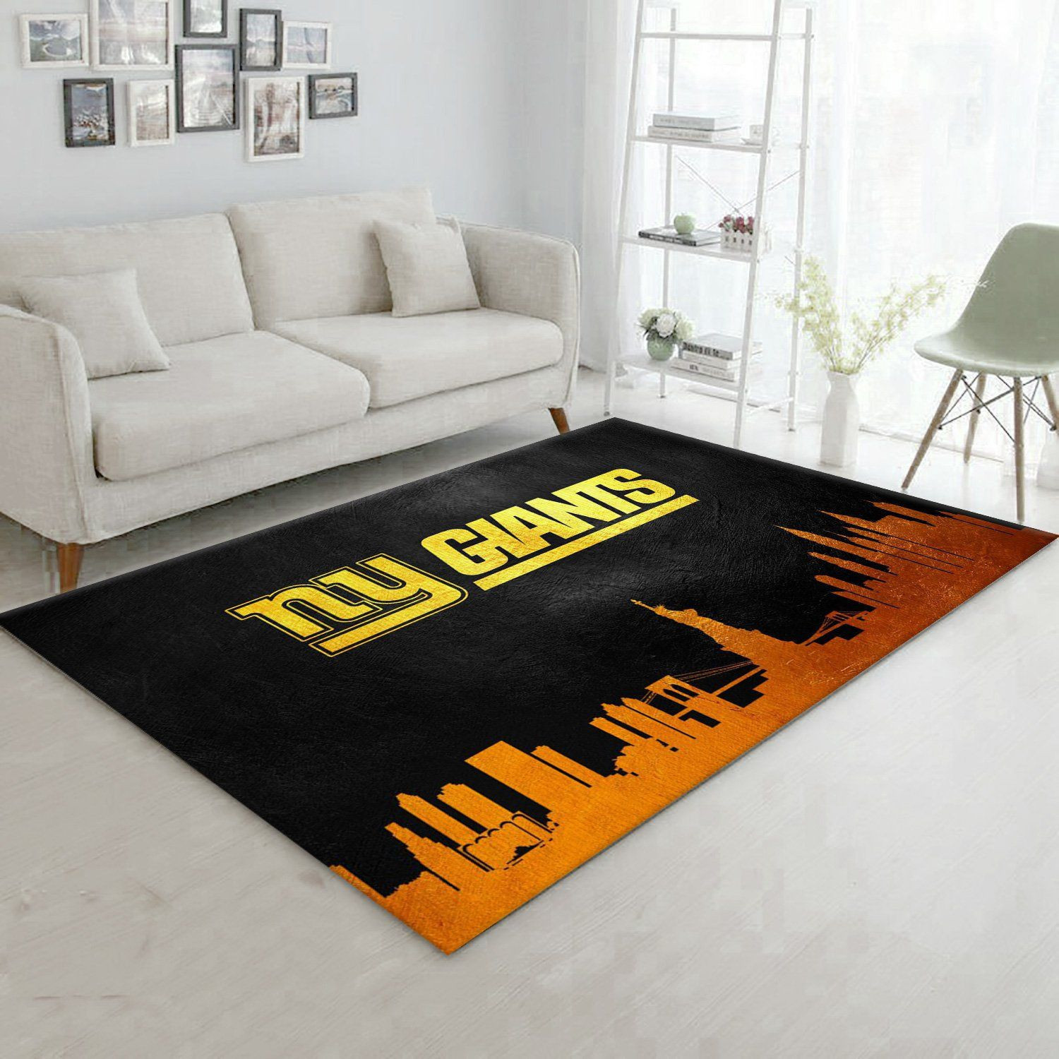 New York Giants Skyline Rectangle Area Rug – Full Print Carpet For Living Room & Bedroom Home Decor