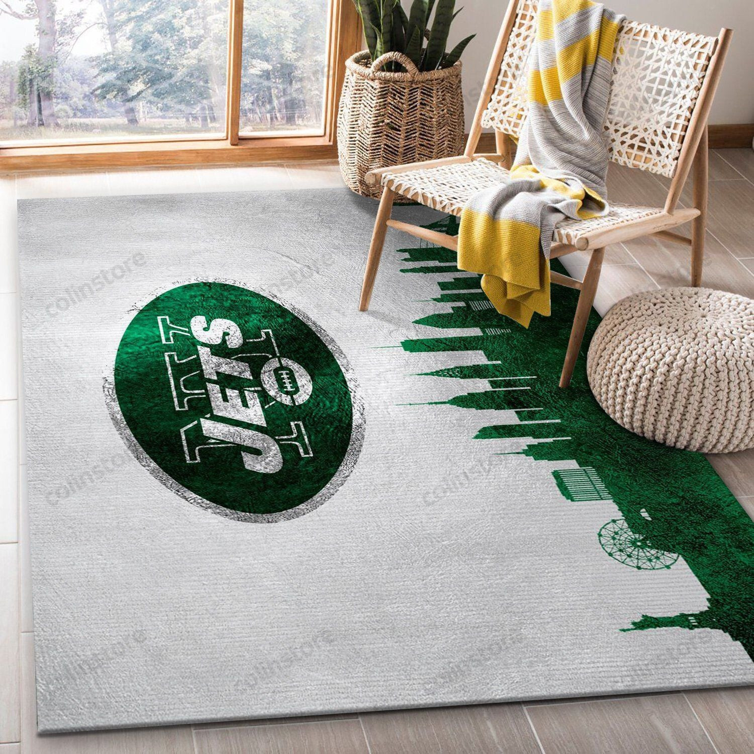 New York Giants Skyline Rectangle Area Rug – Full Print Carpet For Living Room & Bedroom Home Decor