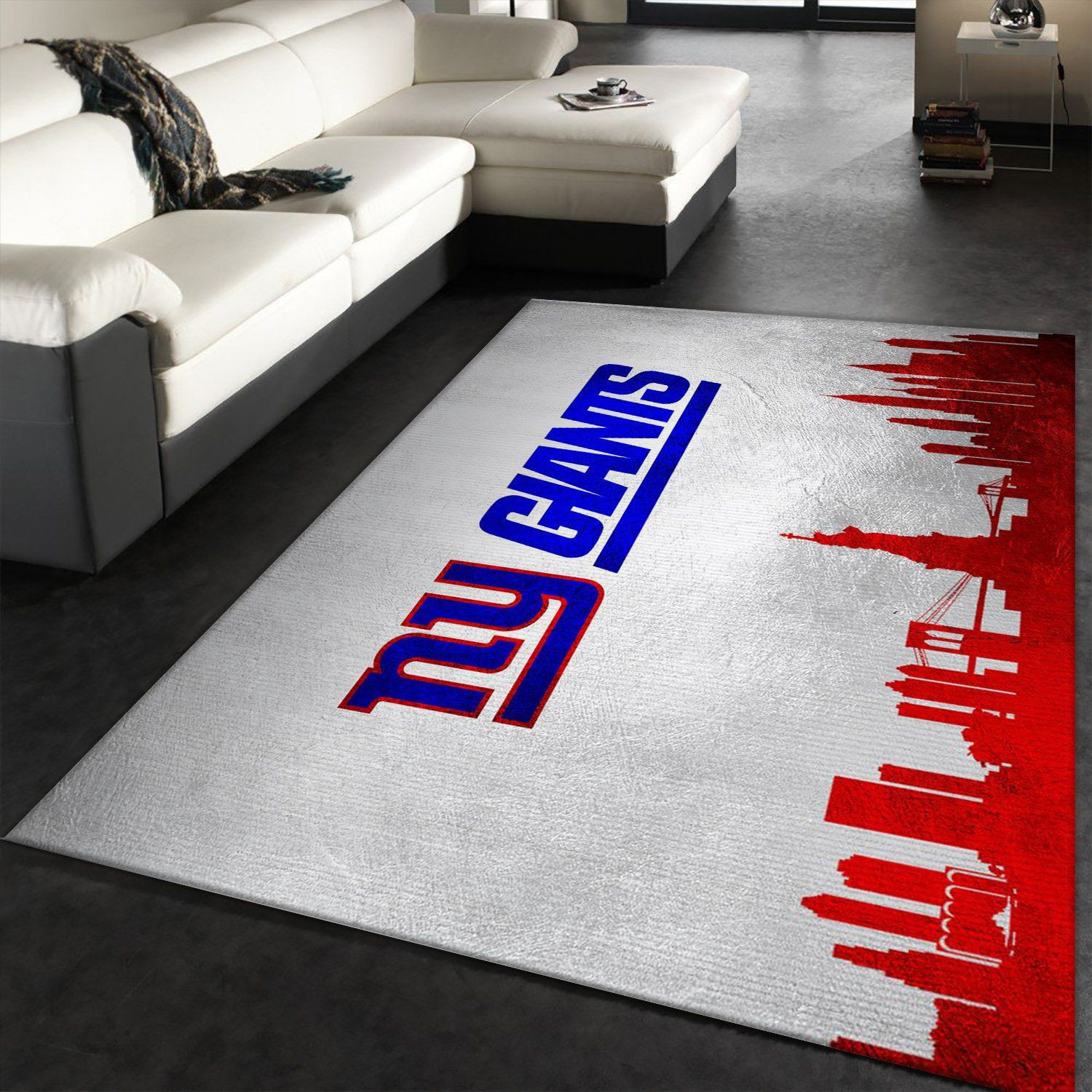 New York Giants Skyline Team Logos Rectangle Area Rug – Full Print Carpet For Living Room & Bedroom Home Decor