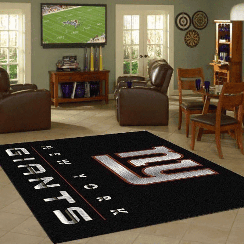 New York Giants Team Chrome Nice Gift Rectangle Area Rug – Full Print Carpet For Living Room & Bedroom Home Decor